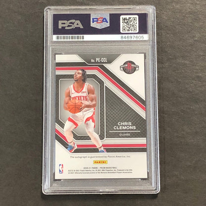 2020-21 Panini Prizm #PE-CCL Chris Clemons Signed Card AUTO PSA Slabbed Rockets