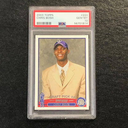 2003 Topps #224 Chris Bosh PSA 10 GEM-MT Draft Pick