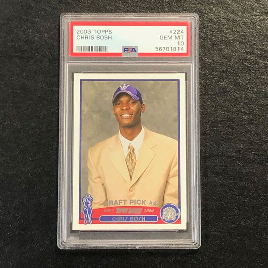 2003 Topps #224 Chris Bosh PSA 10 GEM-MT Draft Pick