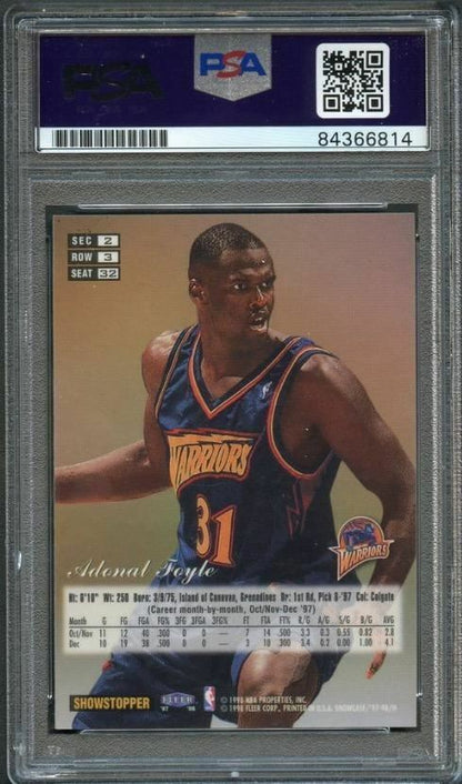 1997-98 Flair Showcase #32 Adonal Foyle Signed Card AUTO PSA Slabbed Warriors