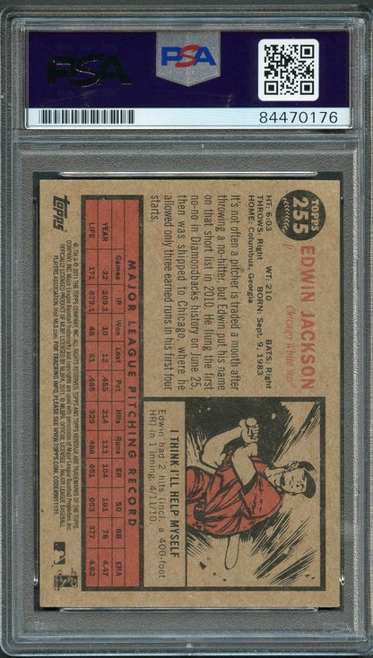 2011 Topps Heritage #255 Edwin Jackson Signed Card PSA Slabbed Auto White Sox