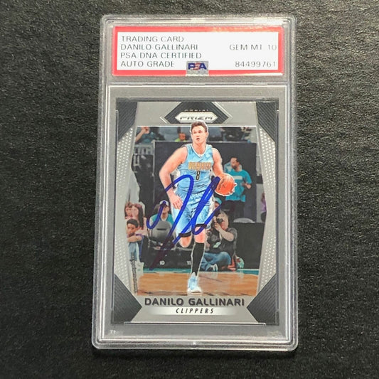 2017-18 Panini Prizm #217 Danilo Gallinari Signed AUTO 10 PSA Slabbed Clippers