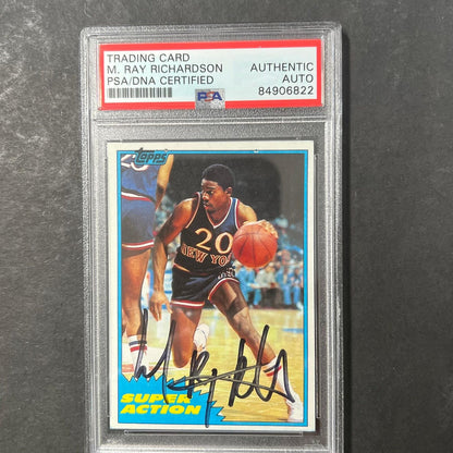 1981 TOPPS #109 Michael Ray Richardson Signed Card AUTO PSA Slabbed Knicks