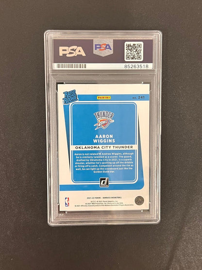 2021-22 Panini Donruss #241 Aaron Wiggins AUTO PSA/DNA Encapsulated RC Thunder