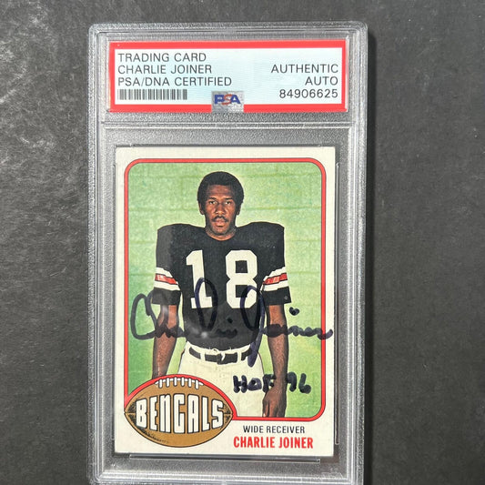 1976 Topps #89 Charlie Joiner Signed Card PSA AUTO Slabbed Bengals