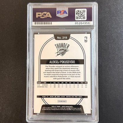 2020-21 Panini NBA Hoops #219 Aleksej Pokusevski Signed Card AUTO PSA Slabbed RC