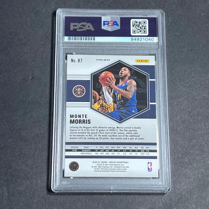 2020-21 Panini Mosaic #87 Monte Morris Signed Card AUTO PSA Slabbed Nuggets