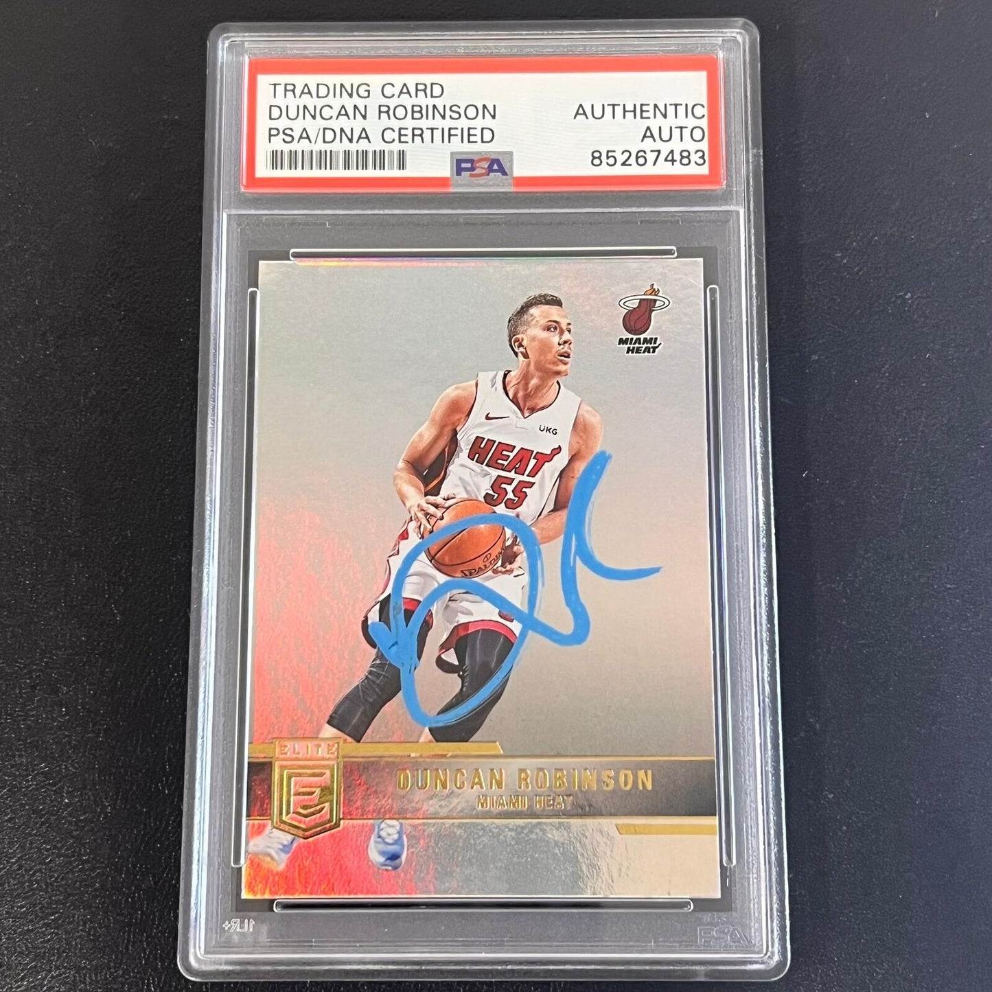 2021-22 Panini Donruss Elite #149 Duncan Robinson Signed Card AUTO PSA Slabbed H