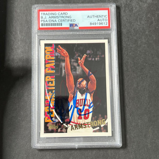 1994-95 Topps #301 B. J. Armstrong Signed Card AUTO PSA Slabbed Bulls