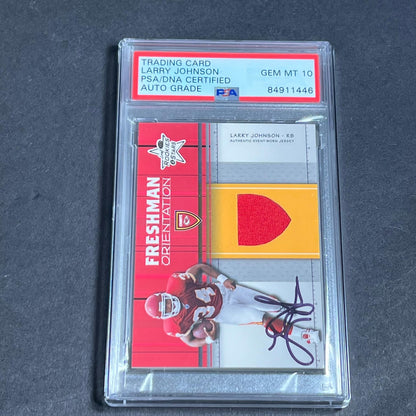 2003 Leaf Rookies & Stars Freshman Orientation Jerseys #212 Larry Johnson Signed