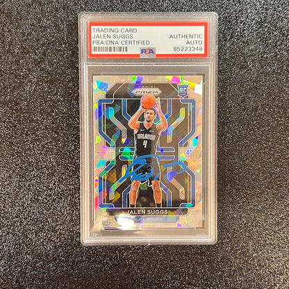 2021-22 Panini Prizm Broken Glass #314 Jalen Suggs Signed Card AUTO PSA Slabbed