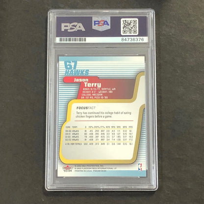 2003-04 Fleer Focus #67 Jason Terry Signed Card AUTO PSA Slabbed Hawks