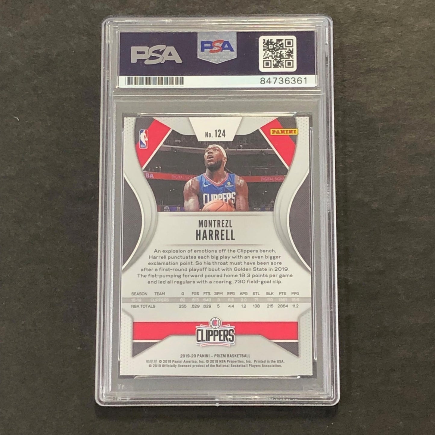 2019-20 Panini Prizm #124 Montrezl Harrell Signed Card PSA Slabbed Clippers