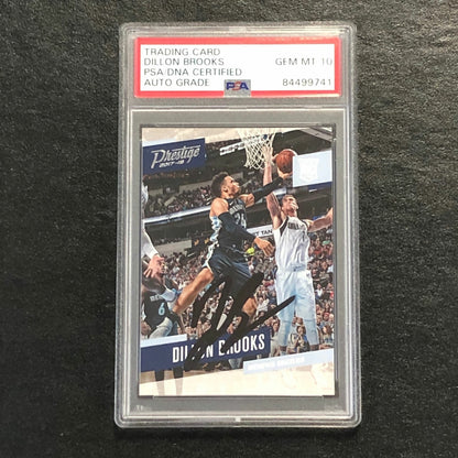 2017-18 Panini Prestige #192 Dillon Brooks Signed Card AUTO 10 PSA Slabbed Grizz
