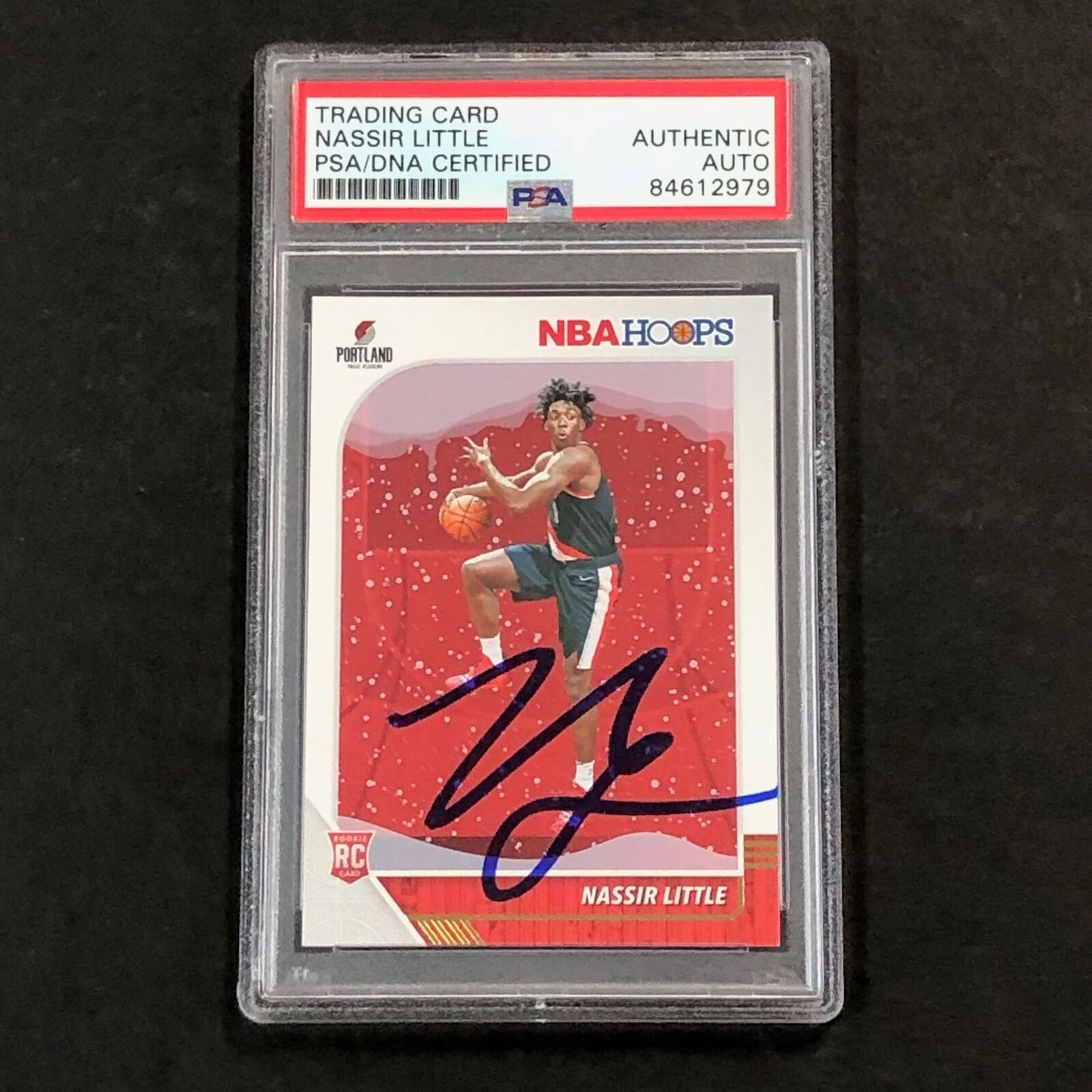 2019-20 NBA Hoops Winter #220 Nassir Little Signed Rookie Card AUTO PSA Slabbed