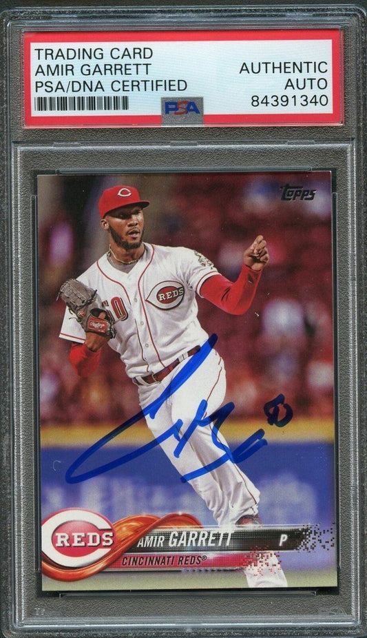 2018 Topps #14 Amir Garrett Signed Card PSA Slabbed Auto Reds