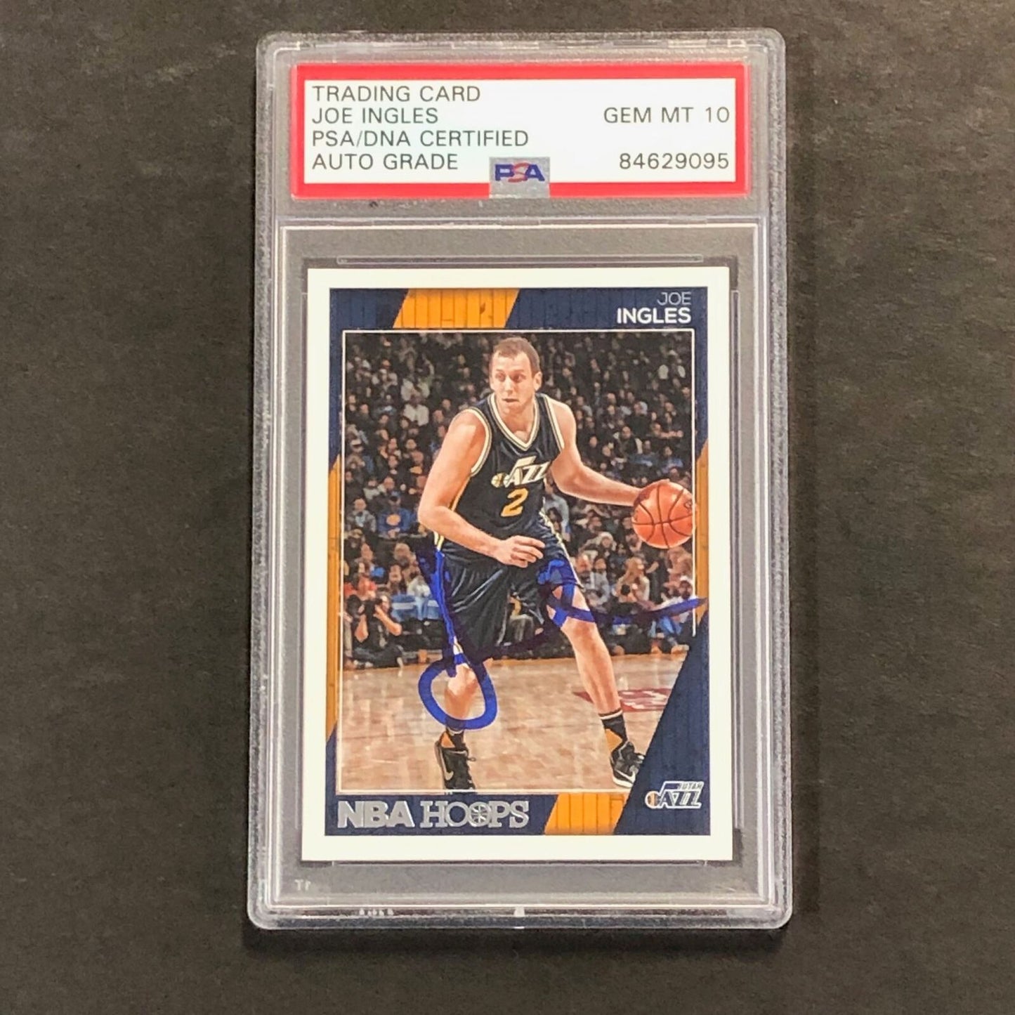 2016-17 NBA Hoops #196 Joe Ingles Signed Card AUTO GRADE 10 PSA Slabbed Jazz