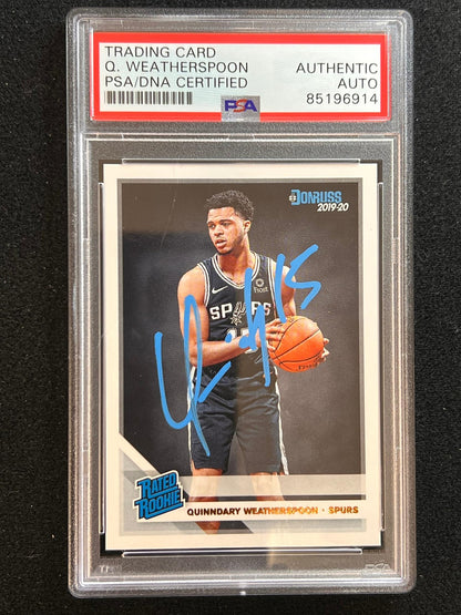 2019-20 Panini Mosaic #243 Quinndary Weatherspoon Signed Card AUTO PSA/DNA Slabb