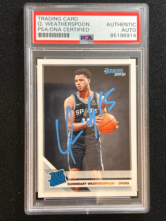2019-20 Panini Mosaic #243 Quinndary Weatherspoon Signed Card AUTO PSA/DNA Slabb