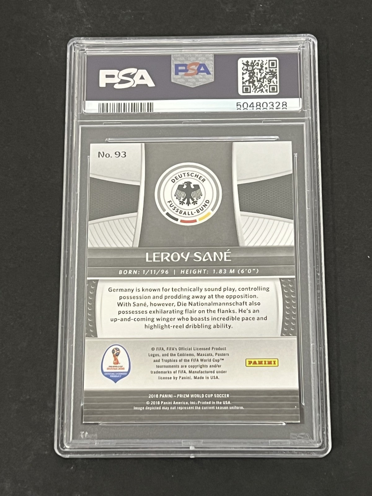 2018 Panini Prizm World Cup #93 Leroy Sane PSA 9