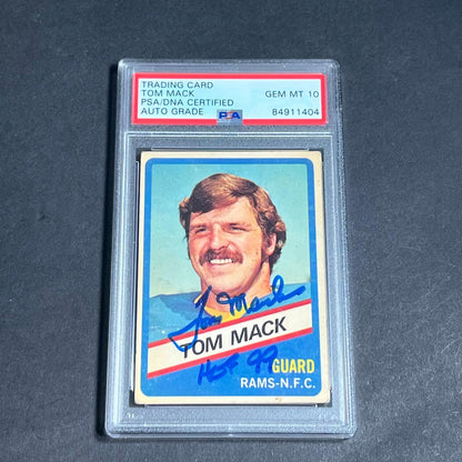 1976 Topps #10 Tom Mack Signed Card PSA Slabbed AUTO 10 Rams