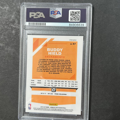 2019-20 Panini Donruss Optic #67 Buddy Hield Signed Card AUTO PSA Slabbed Kings