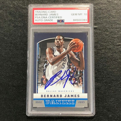 2012-13 Panini #271 Bernard James Signed Card AUTO 10 PSA Slabbed Mavericks