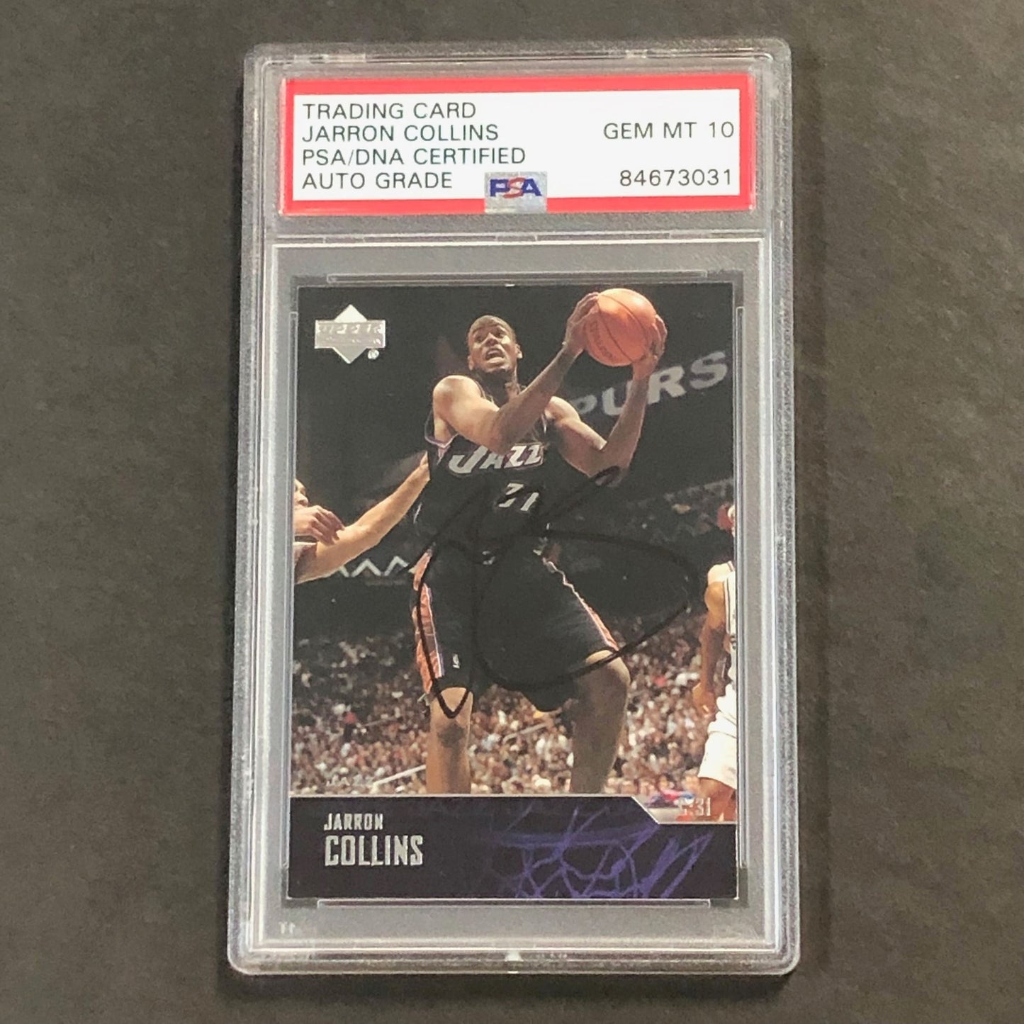 2003-04 Upper Deck #281 Jarron Collins Signed Card AUTO PSA Slabbed Jazz