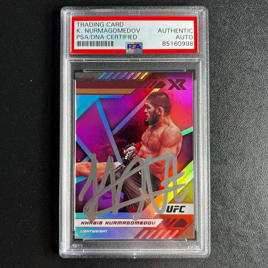 2021 Panini Chronicles XR #190 Khabib Nurmagomedov Signed Card AUTO PSA Slabbed