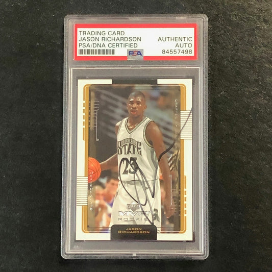 2001-02 Upper Deck MVP #209 Jason Richardson Signed Card AUTO PSA Slabbed RC Mic