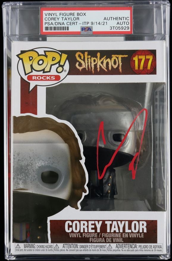 Corey Taylor Slipknot Signed Funko Pop #177 PSA/DNA Encapsulated Autographed