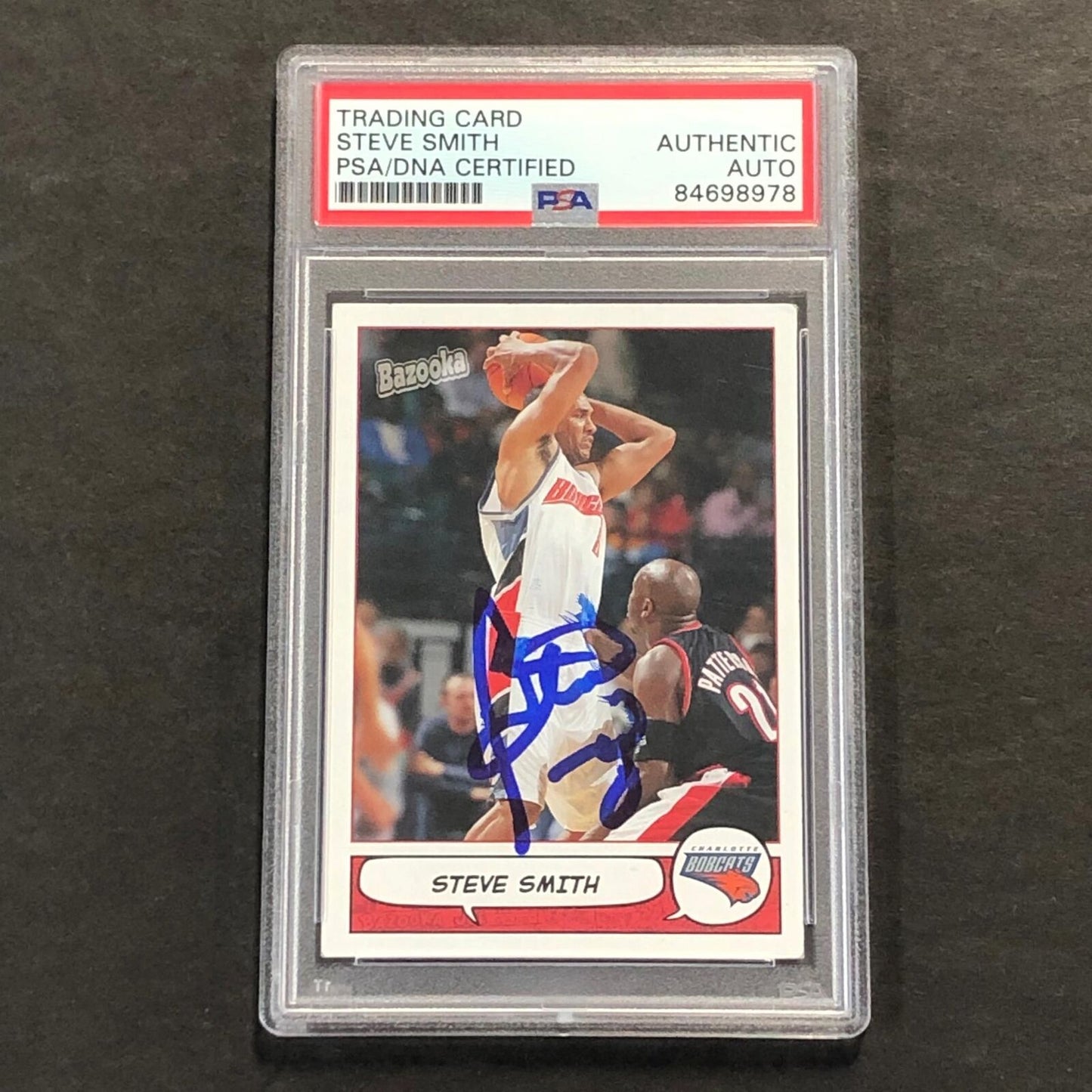 2005 Topps Bazooka #87 Steve Smith Signed Card AUTO PSA Slabbed Bobcats