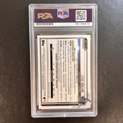 2021 Topps #BCP-110 Jose Salas Signed Card PSA Slabbed AUTO Marlins