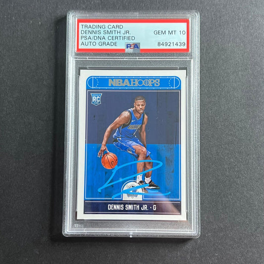 2017-18 Panini NBA Hoops #259 Dennis Smith Jr. Signed Card AUTO 10 PSA Slabbed M