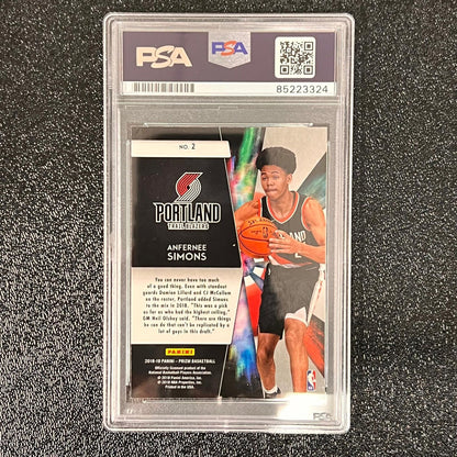 2018-19 Panini Prizm Freshman Phenoms #2 ANFERNEE SIMONS Signed Rookie Card AUTO