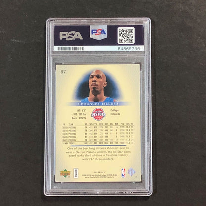 2007-08 Upper Deck Authentic #87 Chauncey Billups Signed Card PSA Slabbed Piston