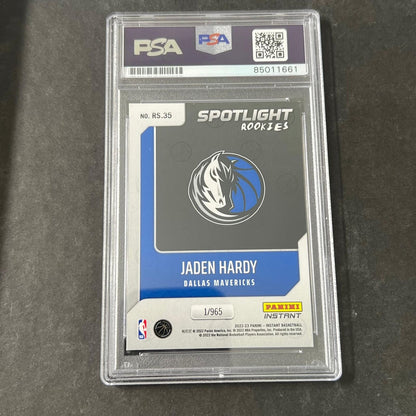 2022-23 Panini Instant #RS-35 Jaden Hardy Signed Card AUTO PSA Slabbed Mavericks