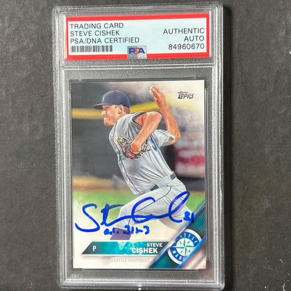 2016 Topps #498 Steve Cishek Signed Card PSA Slabbed AUTO Mariners