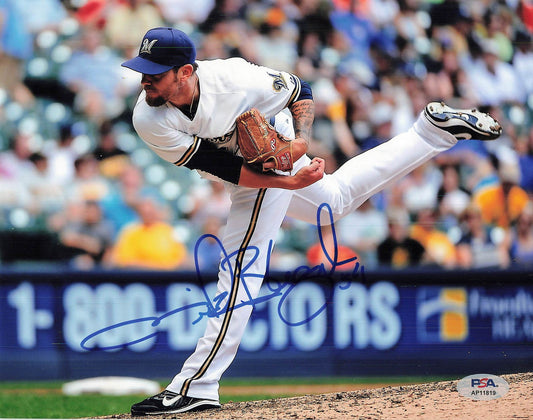 Michael Blazek Signed 8x10 Photo PSA Milwaukee Brewers