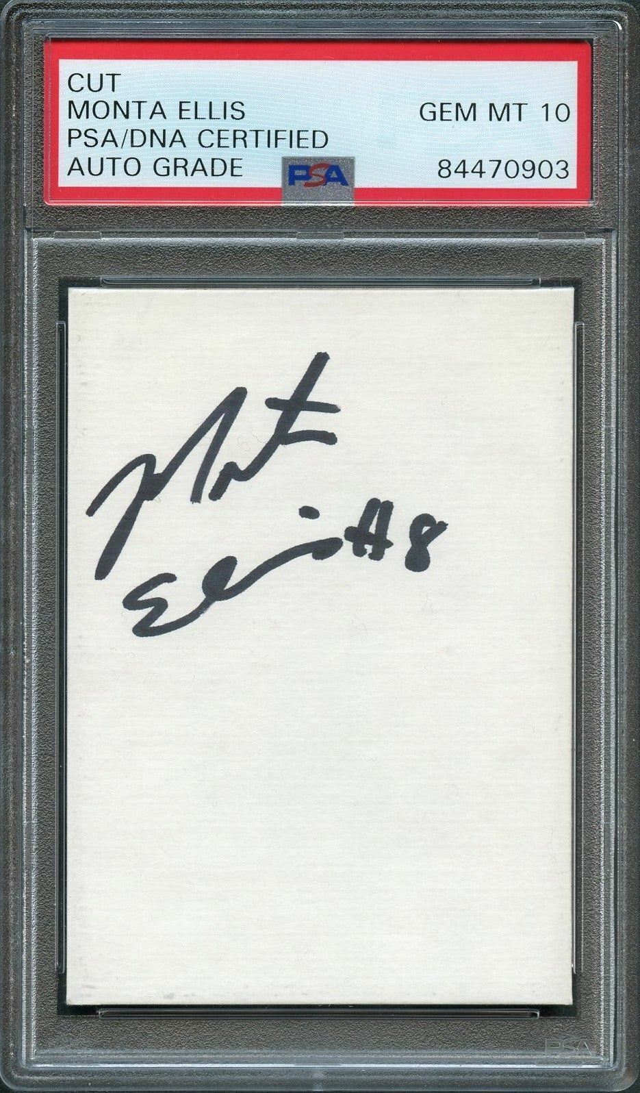 Monta Ellis Signed Cut PSA/DNA Slabbed Auto 10 Warriors