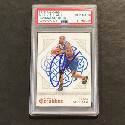 2015-16 Panini Excalibur #14 Arron Afflalo Signed Card AUTO 10 PSA Slabbed Knick