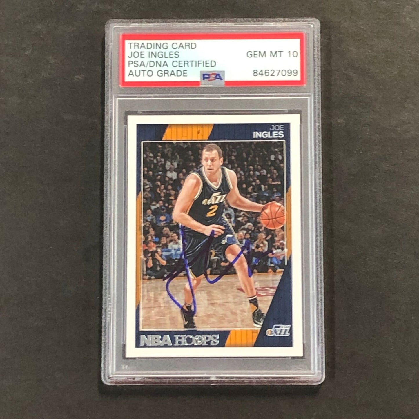 2016-17 NBA Hoops #196 Joe Ingles Signed Card AUTO GRADE 10 PSA Slabbed Jazz