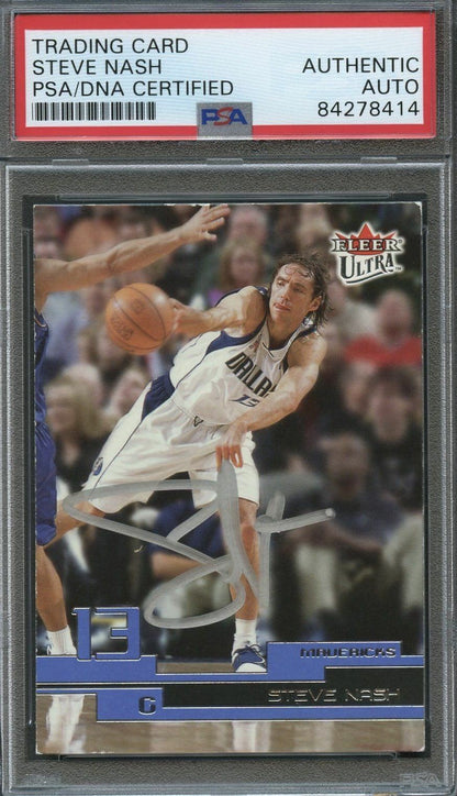 2002 Fleer Ultra #151 Steve Nash Signed Card AUTO PSA Slabbed Mavericks