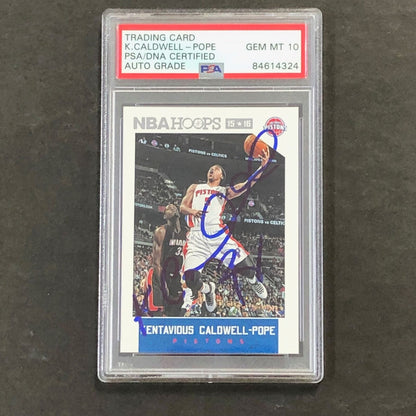 2015-16 NBA Hoops #82 Kentavious Caldwell-Pope Signed Card AUTO 10 PSA Slabbed P