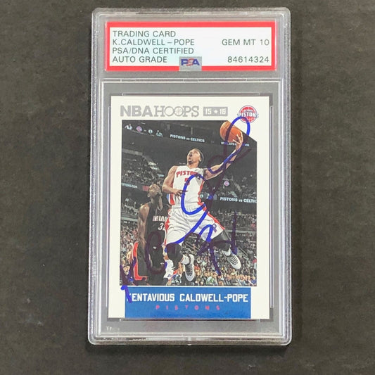 2015-16 NBA Hoops #82 Kentavious Caldwell-Pope Signed Card AUTO 10 PSA Slabbed P