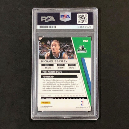 2010-11 Panini Season Update #142 Michael Beasley Signed Card AUTO 10 PSA Slabbe