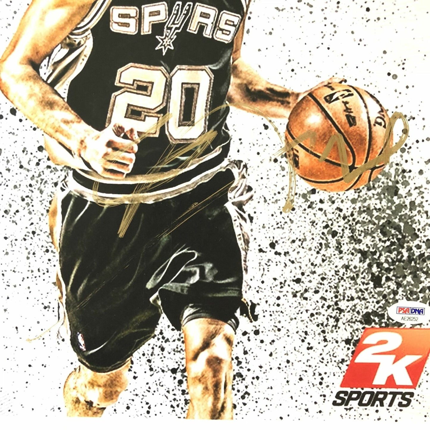 Manu Ginobili signed 12x18 photo PSA/DNA San Antonio Spurs Autographed