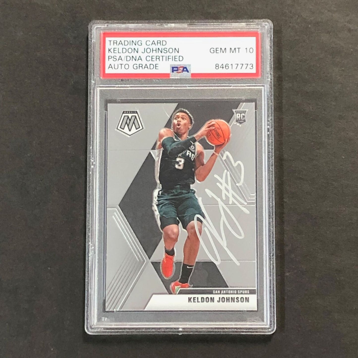 2019 Panini Mosaic #238 Keldon Johnson Signed Card Auto 10 PSA Slabbed RC Spurs