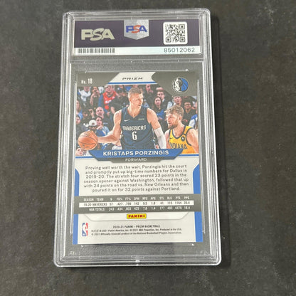 2020-21 Panini Prizm #18 Kristaps Porzingis Signed Card AUTO PSA Slabbed Maveric