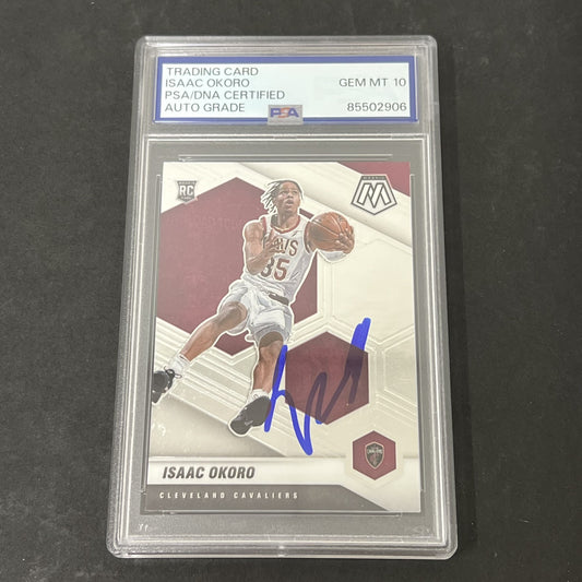 2020-21 Panini Mosaic #212 Isaac Okoro Rookie signed card PSA Auto 10